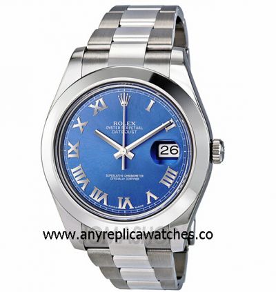 Fake Rolex Datejust II Watch 41mm SS Blue Dial Roman Markers